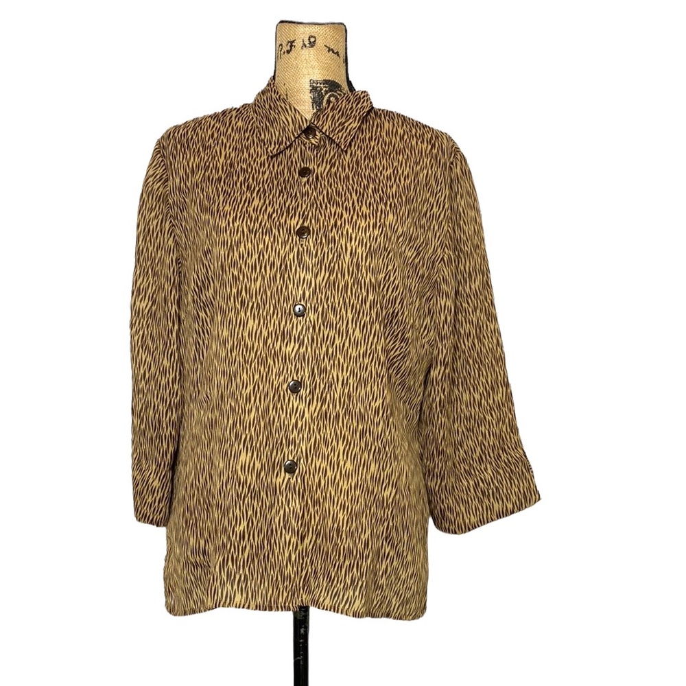 Animal Print Business Casual Blouse 16